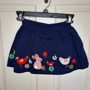 Tu UK brand girls navy blue farm animal applique skirt Size 4-5